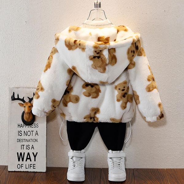 

jackets winter girls boys thick warm fleece long sleeve baby kids children cute cartoon bear hoodies 2 3 4 5 6 7 8 9 10 11 12years, Blue;gray