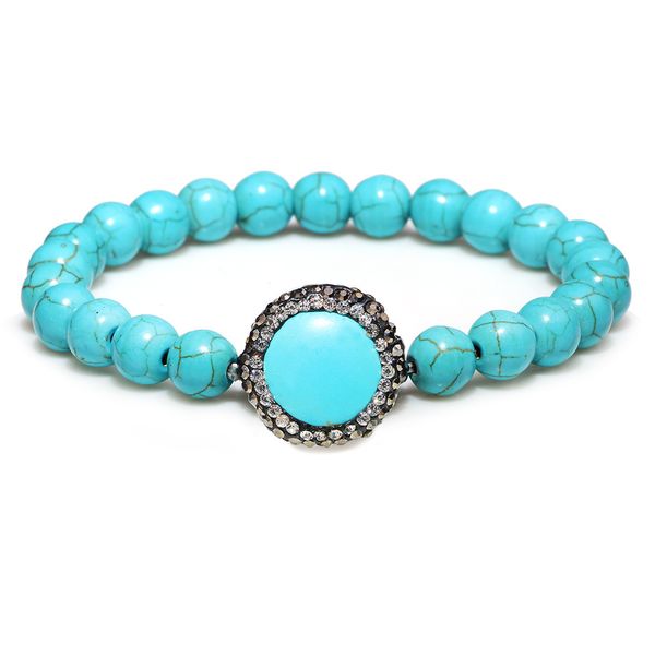 

turquoise volcanic black frosted hand string tiger eye stone diamond inlaid fashion women's bracelet jewelry, Golden;silver