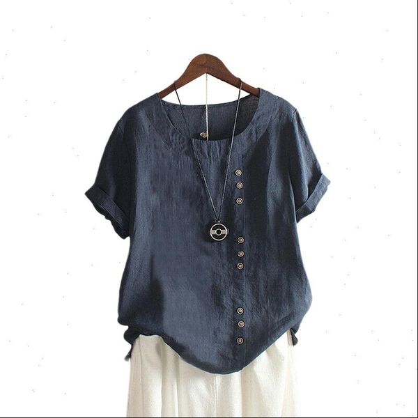 

womens and blouses ladies vintage tunic 2021 summer cotton linen short sleeve loose plus size shirt clothing, White