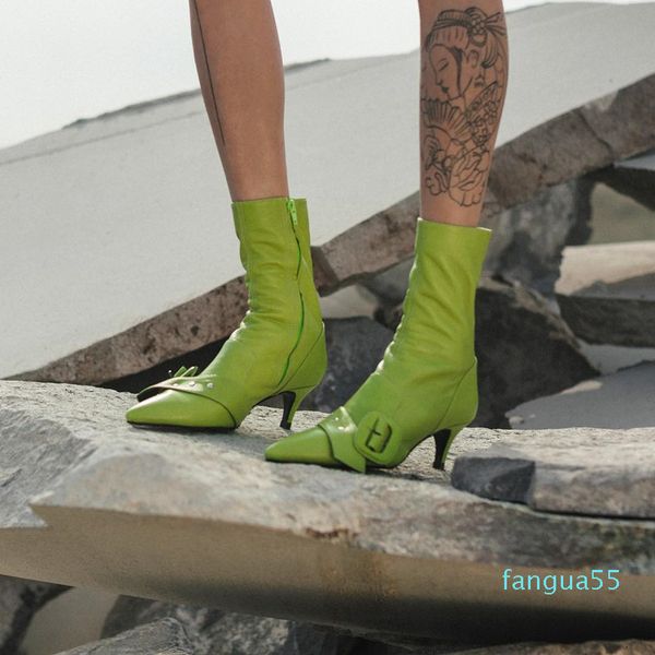 

feminina couro preto com ponta fina salto alto stiletto paranovo outono, Black