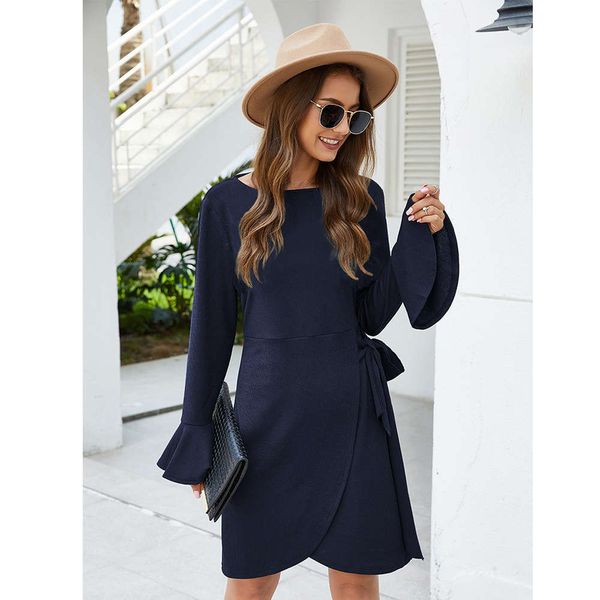 

autumn and winter knitwear solid dress, Black;gray