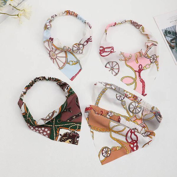 

girls hair accessories teenage kids headbands big childrens flower triangular towel elastic hairband fashion head bands b7381, Slivery;white