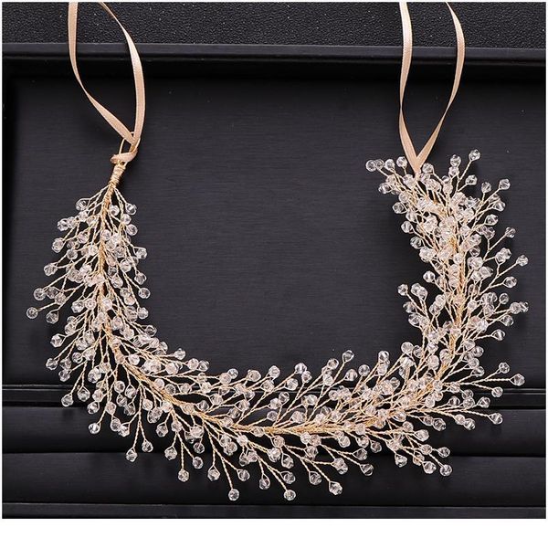 

trendy wedding hair accessories baroque rhinestone crystal headband bridal tiara gold headband queen prom headdress qylbzr