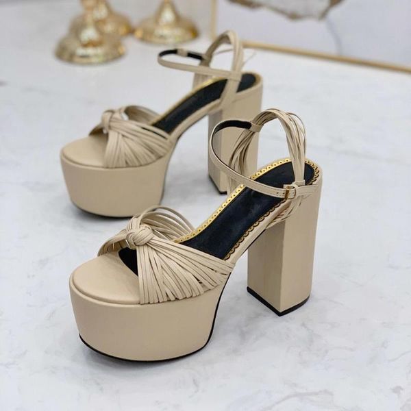 

dress shoes summer women fashion sandals genuine leather high heels platform zapatos de mujer, Black