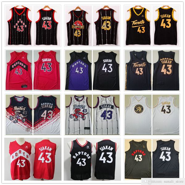 

stitched men pascal 43 siakam jerseys 2021 new city black gold red white purple college basketball shirts fast shipping sewn embroidery, Black;red