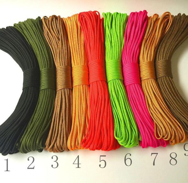 

20217 cores 7 cores umbrella rope 31 meters 100 feet 4mm outdoor braided bracelet rope safety rope 200 colors