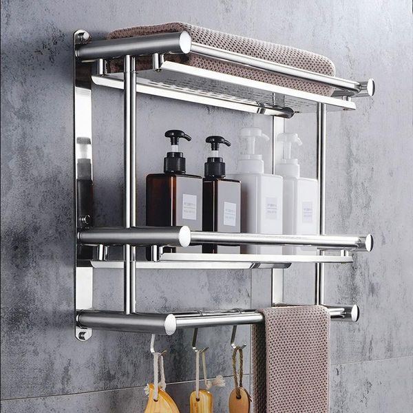 

punch-seamless bathroom bathroom toilet rack wall-mounted towel rack storage stainless steel towel g8092