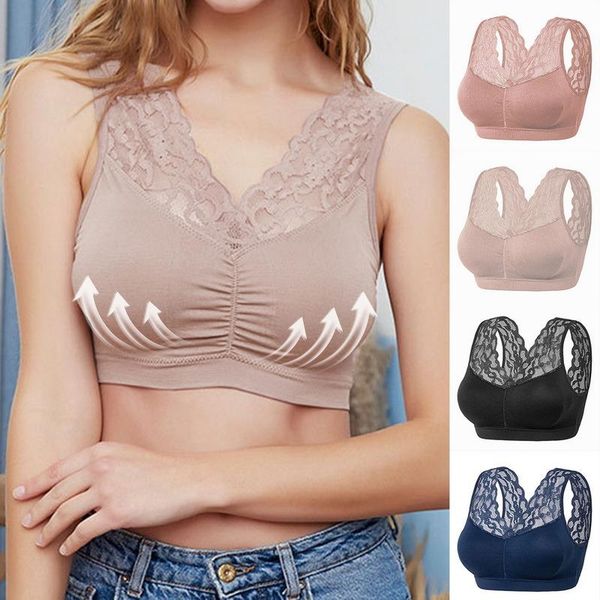 

yoga outfit tube bras for women plus size seamless bra breathable underwear wireless corset white sports gym backless