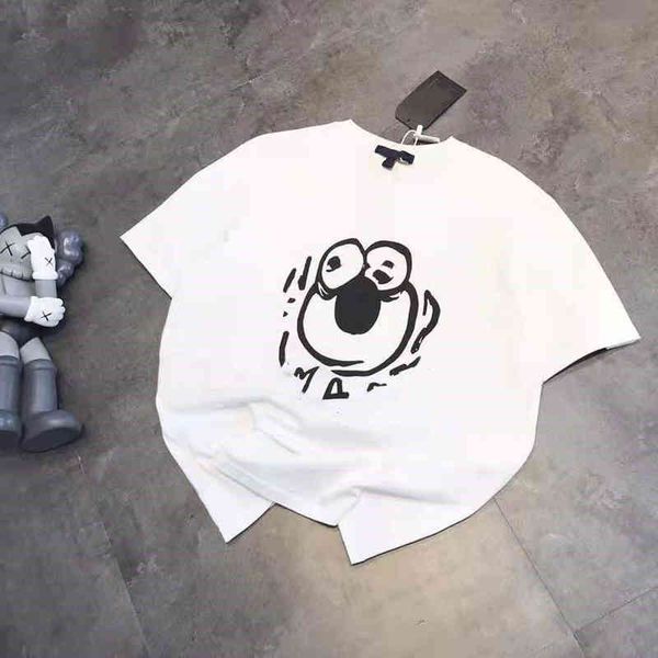 

2022 factory wholesale new summer fashion printed short sleeve t-shirt men's and women's casual loose 070101, White