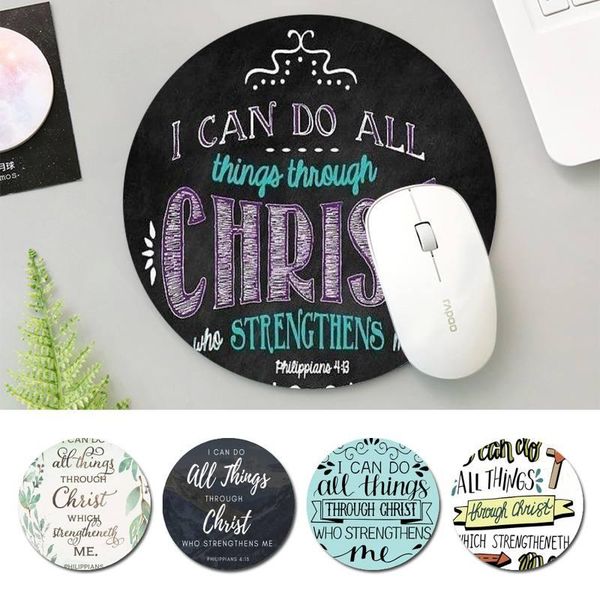 

mouse pads & wrist rests protection bible verse philippians jesus pad keyboard mat desk durable deskrubber gaming round office