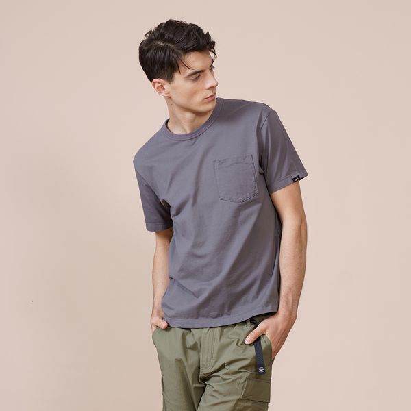 

2021 summer new solid color t-shirt men 100% cotton letter embroidery chest pockets plus size comfortable tshirt 9glp, White