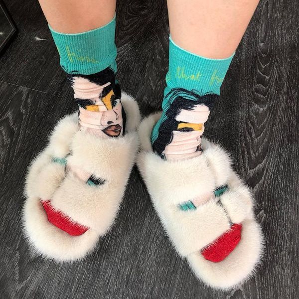 

yoloagain women real slides buckle slippers, Black