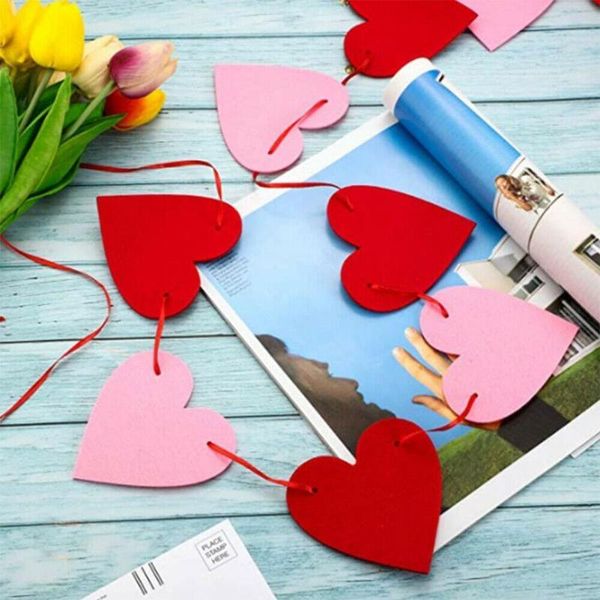 

party decoration 1pc sweet heart garland happy valentine's day cupid wedding flag for home birthday banner love bunting par q4v4