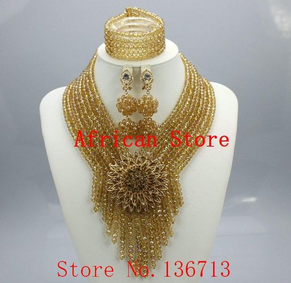 

earrings & necklace marvelous african beads jewelry set splendid nigerian handmade wholesale l032, Silver
