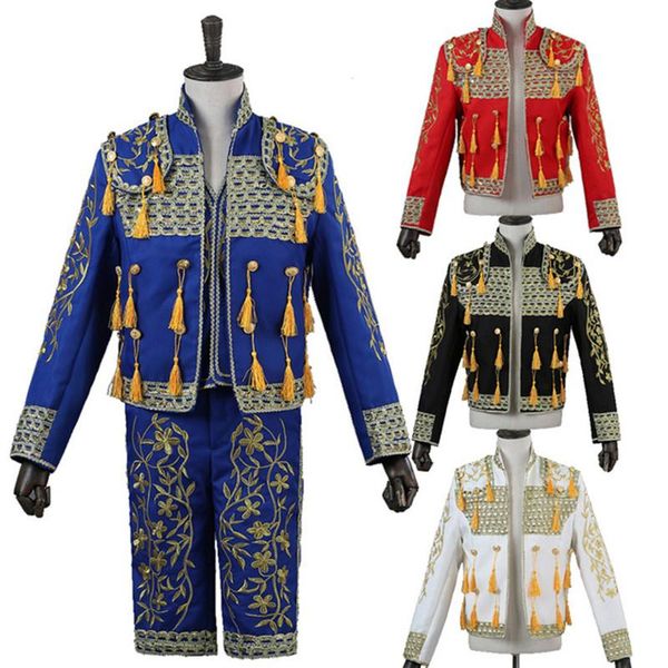 

men's suits & blazers men spanish matador spain bullfighter cosplay costume theater for stage performance masquerade party halloween, White;black