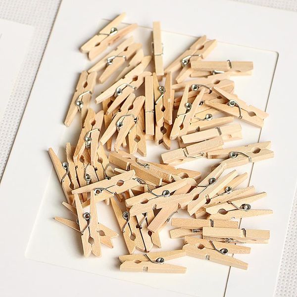 

bag clips 50/100pcs 3cm mini natural wooden clothes po paper peg pin clothespin craft school office stationery