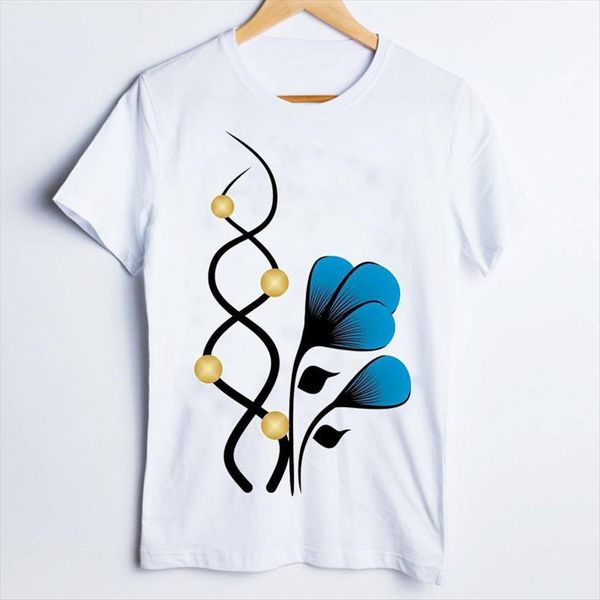 

tees print floral womens short sleeve elegant clothes clothing, White