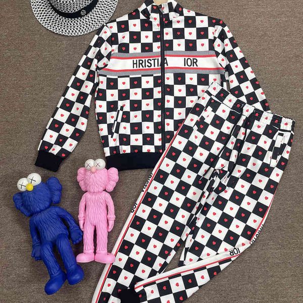 

2022 factory wholesale new model autumn small fragrance leisure pure cotton sportswear women's two-piece set large size fashion, White