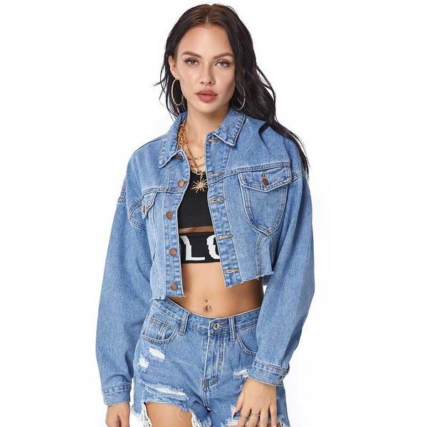 

women's jackets fashion ultrashort denim for women foreign trade short jeans jacket clothing oversized, Black;brown