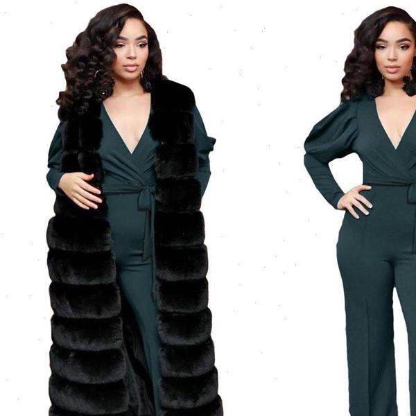 

office lady elegant wide leg jumpsuits women autumn solid color rompers belted waist v wear playsuits long pants aimee23, Black;white