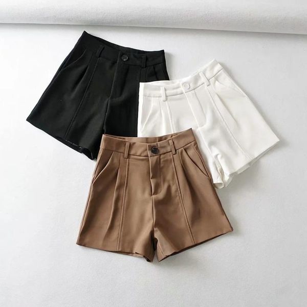 

women's shorts tvvovvin loose wide leg summer korean style high waist casual solid color all-match ix90, White;black