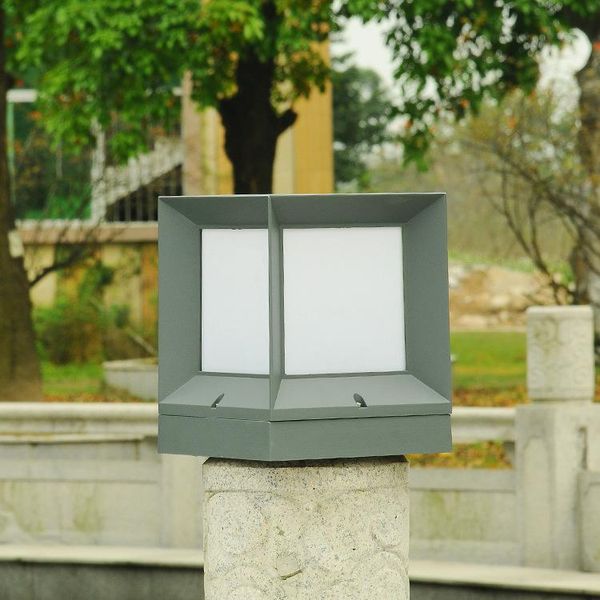 

aluminium alloy square column lamp e27 base fence wall lamp waterproof outdoor column headlights villa balcony garden lights