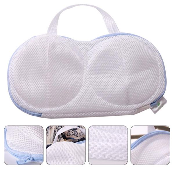

laundry bags 1pc household zippered bag panties washing (white)