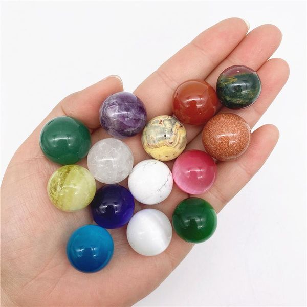 

decorative objects & figurines 1pc many kinds 20mm natural lapis lazuli citrine crystal ball sphere gemstone reiki quartz healing fengshui h