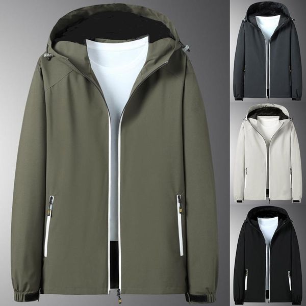 

men's jackets men luminous flight hiking waterproof hooded windbreaker coat winter autumn casual jacket tactics military, Black;brown