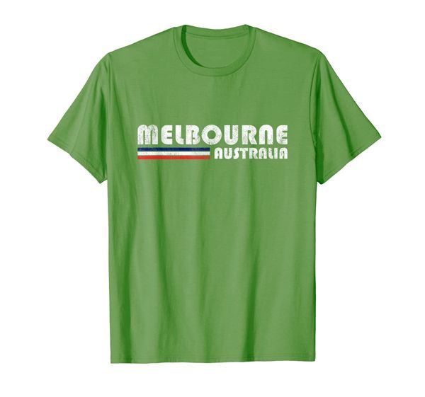 

melbourne australia retro vintage travel vacation gift t-shirt, White;black
