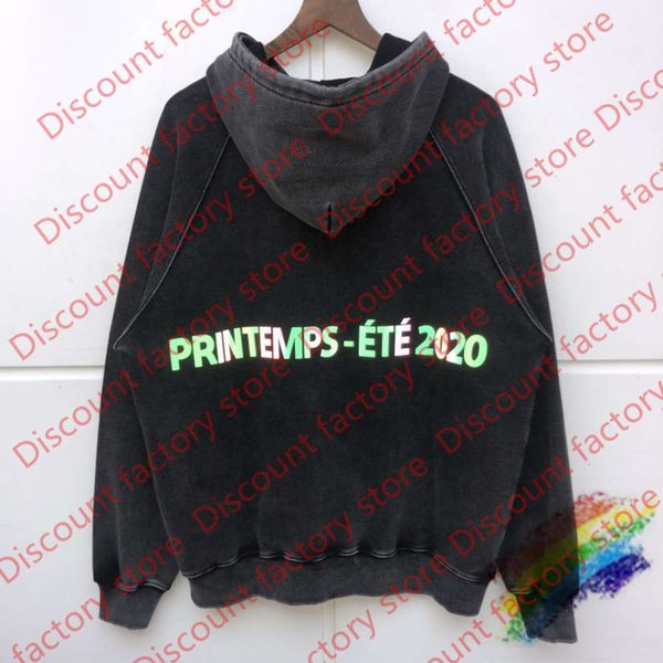 

washed old vintage colorful reflective hoodie pullover hoody oversize sweatshirts, Black