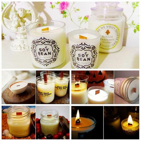 

10-50pcs candle wood wick with sustainer tab candle making supply s/m/l size