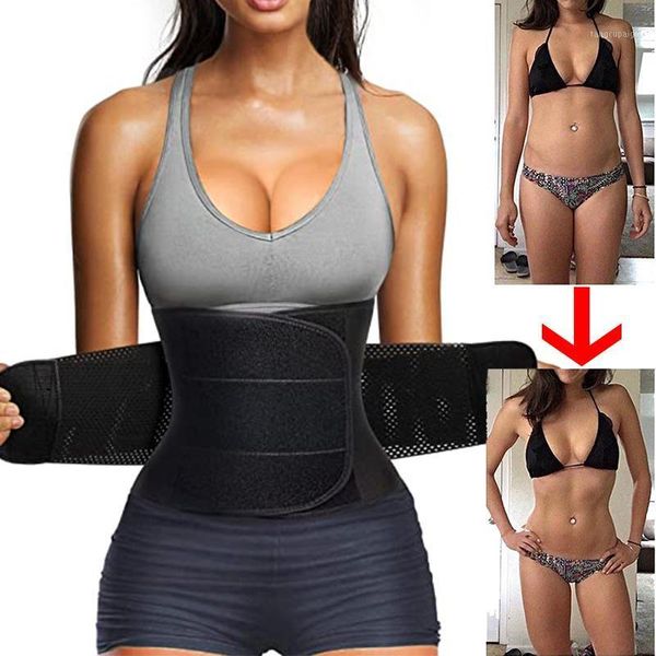 

women's shapers women waist trainer belt tummy control thermo cincher trimmer sauna sweat workout girdle weight loss body shaper sports, Black;white