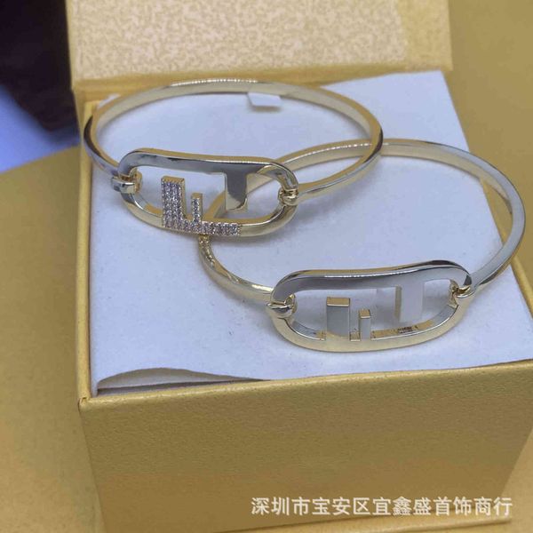 

design letter bracelet female 2021 new jewelry color style d-belt brick, Black