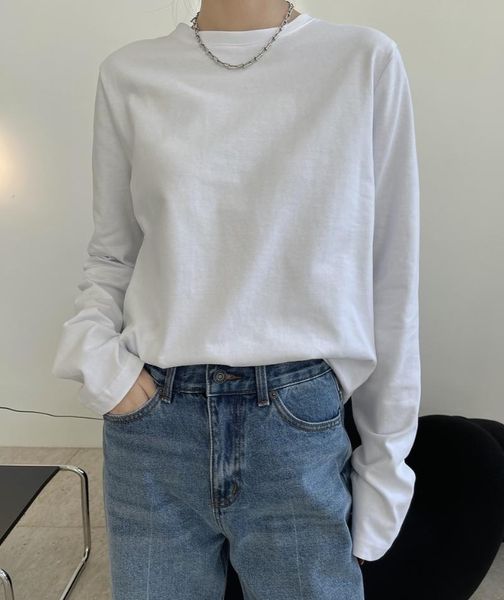 

women's blouses & shirts woman full cotton cozy longsleeve, White