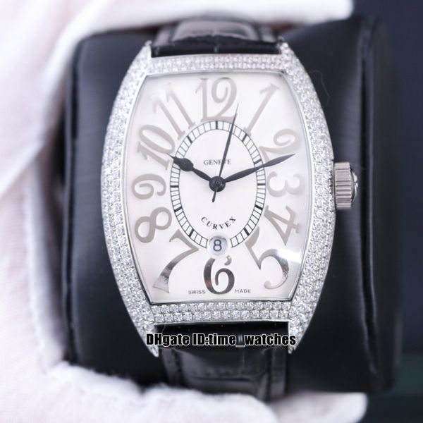 

new cintrÃ©e curvex 8880 automatic mens watch diamond bezel white dial 39.5mm gents sport watches black leather strap 10 colors, Slivery;brown