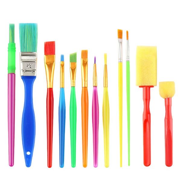 

car sponge 12pcs kids painting brushes kit children drawing tool paints brush