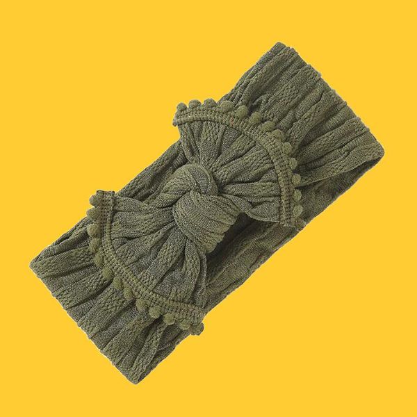 

hair accessories bows baby headband cable knitted elastic bands solid wide turban head wraps, Slivery;white