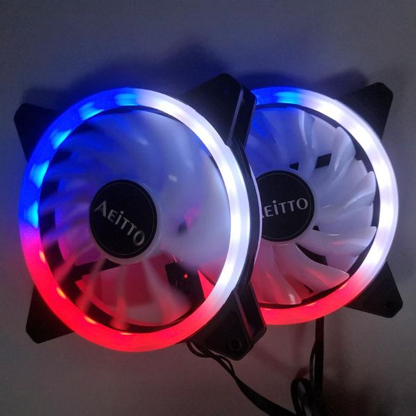 

fans & coolings dual aperture 120mm dc 12v 6/4 pin pc computer case cooling cpu cooler fan
