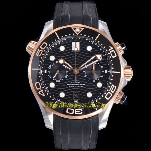 

eternity satch watches omf latest 9900 chronograph automatic black dial ceramic bezel 44mm mens watch diver 300m 210.22.44.51.01.001 steel c, Slivery;brown