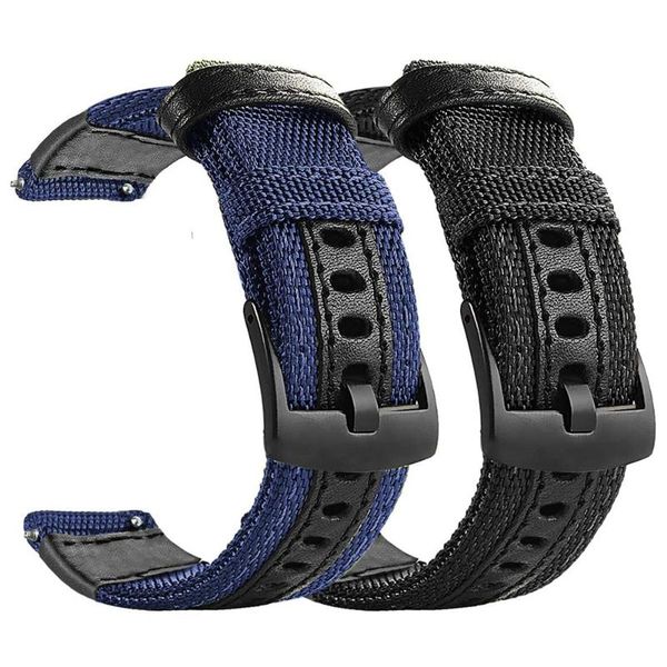 

watch bands galaxy 3 45mm 41mm /galaxy 46mm 22 mm nylon strap for active 2 40mm 44mm wristband 20mm bracelet, Black;brown