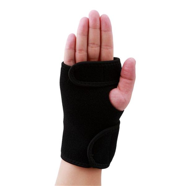 

wrist support splint sprains arthritis band belt brace wristband carpal tunnel thumb pain hand bandage black glove, Black;red