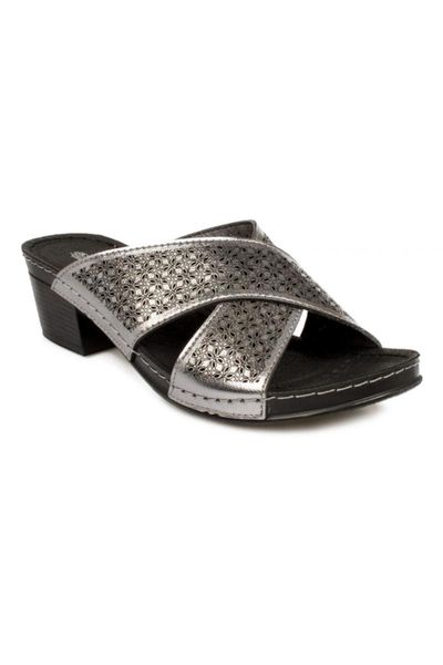 

slippers 30230 fashion heeled metallic women 's, Black