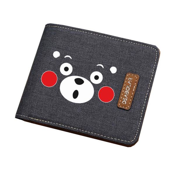 

wallets cute kumamon wallet kids coin card purse teenagers student canvas men women short printing bifold, Red;black