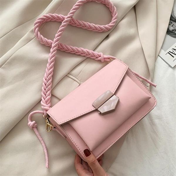 

evening bags fashion shoulder for women braided strap pu leather crossbody lady portable handbag unique design bag