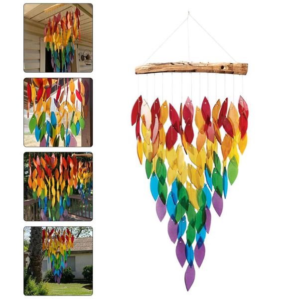 

decorative objects & figurines 1pc colorful wind chime bell garden pendant