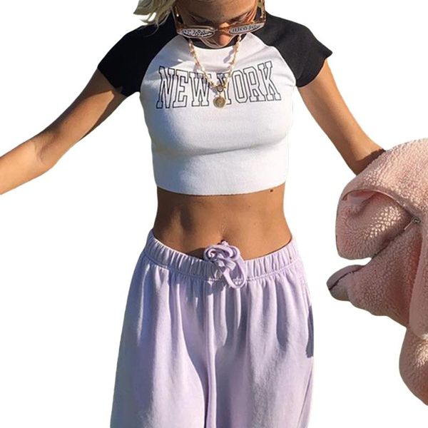 

women's tanks & camis women short sleeve crop ,casual white round collar letters printed pattern t-shirt, s/ / l
