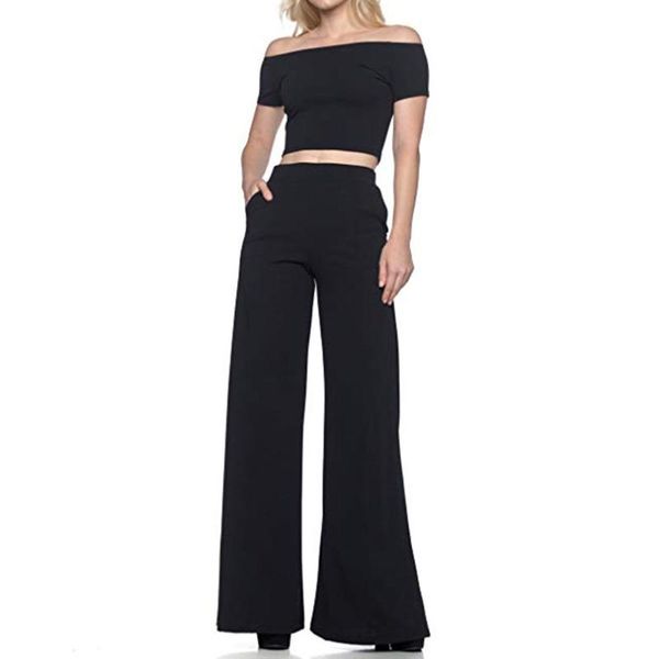 

women's leggings high waist sport fashion solid loose wide long trousers flowing palazzo pants squat proof, Black