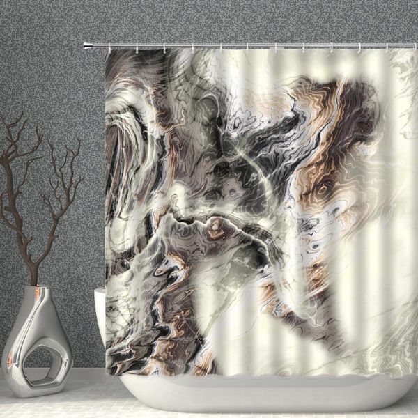 

shower curtains marble ink texture curtain set luxurious graphic bathroom waterproof fabric abstract striped print bath screen