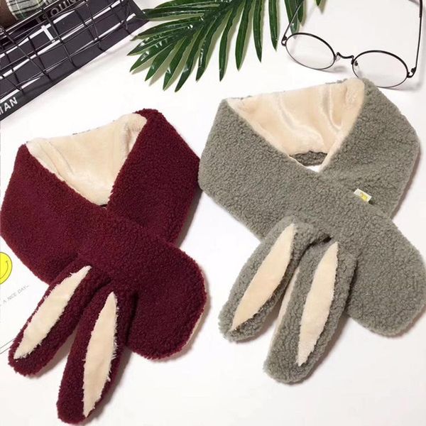 

scarves & wraps autumn and winter children's cartoon ears japan south korea baby plush warm scarf good quality, Red;brown